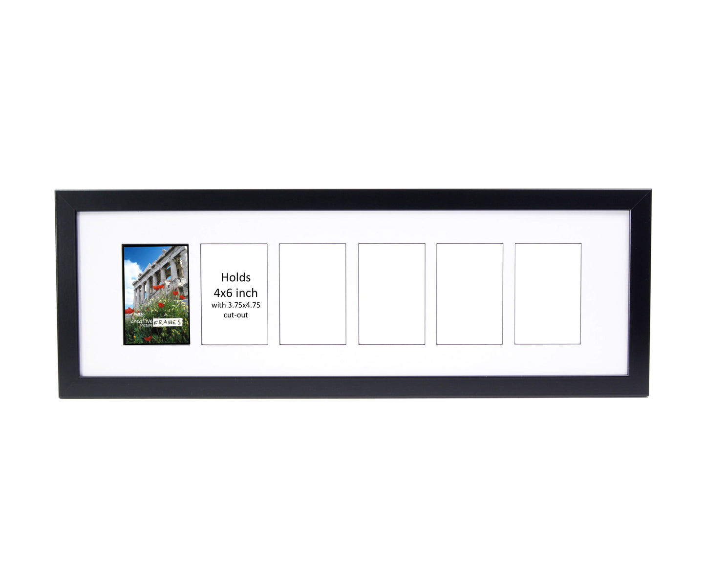 4x6-inch Multi 1-14 Opening Black Picture Frame