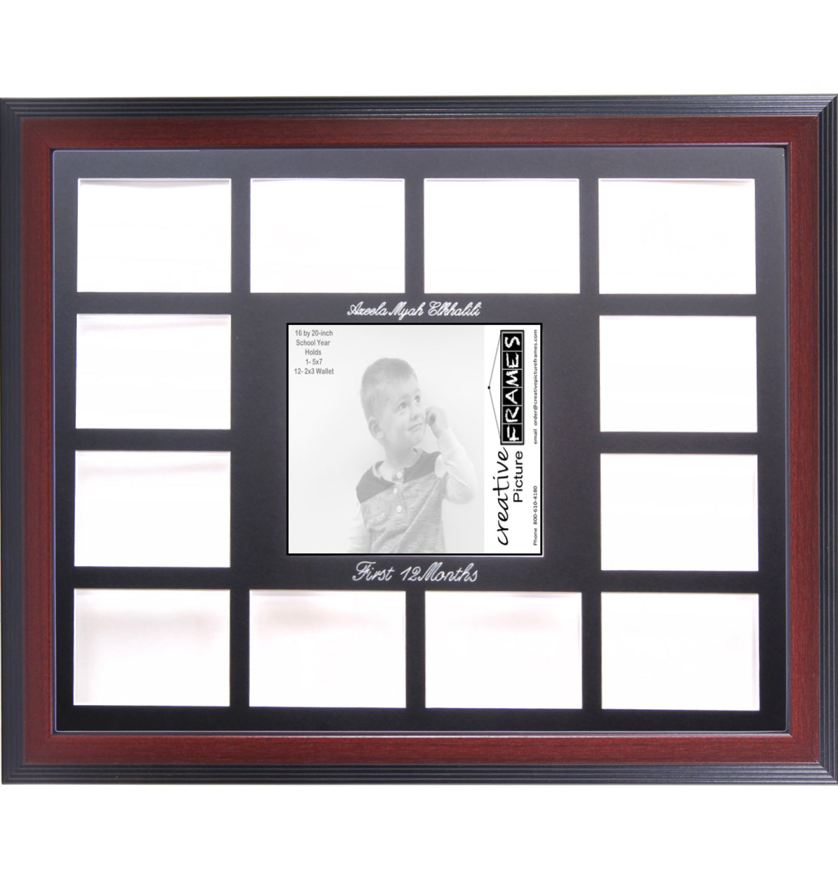 Personalized 12 Month Photo Collage - 16x20 Modern Frames