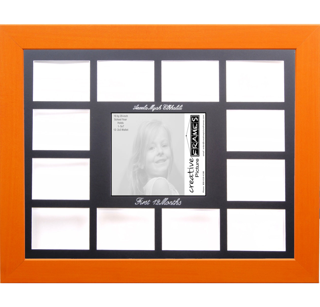Personalized 12 Month Photo Collage - 16x20 Candy Color Frames