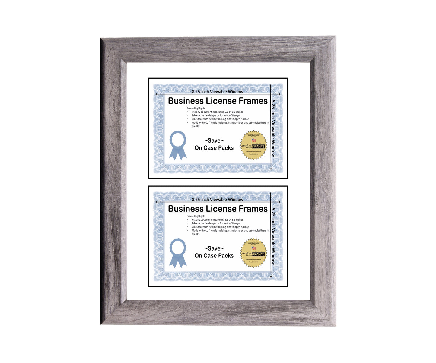 5.5x8.5 Double License Frame with Mat