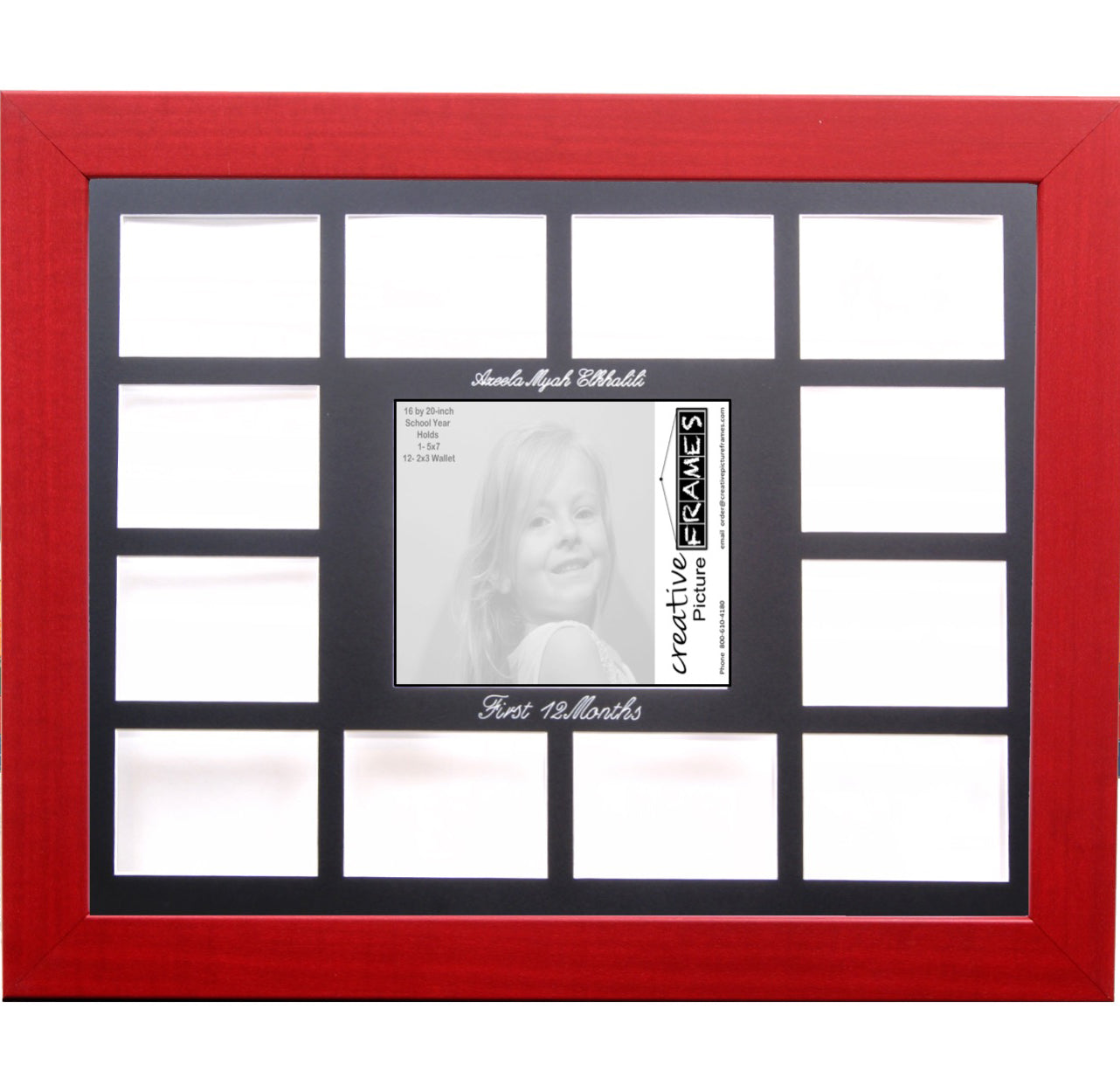 Personalized 12 Month Photo Collage - 16x20 Candy Color Frames