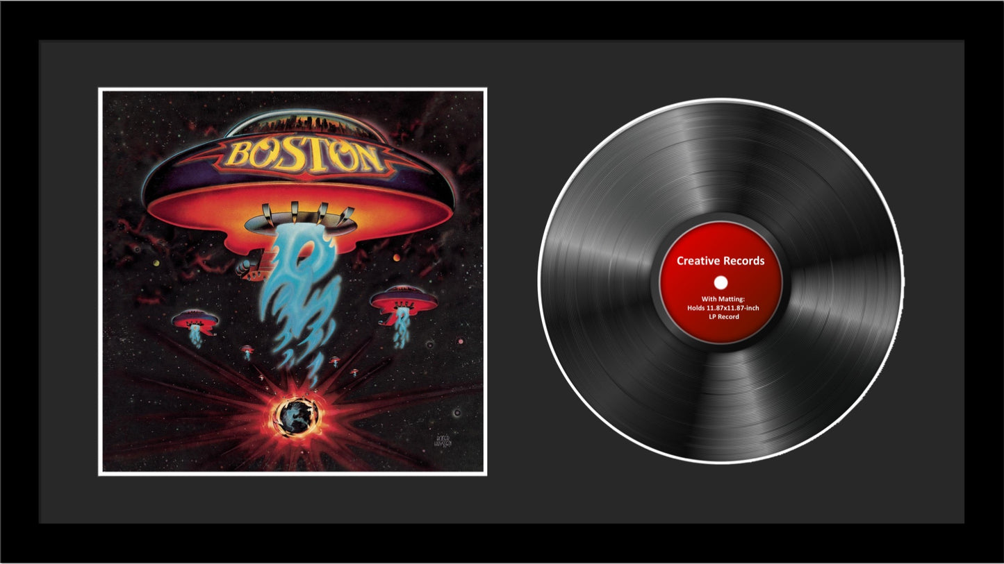 12" Album Cover and LP Disc Frame in our Manhattan Black Frame