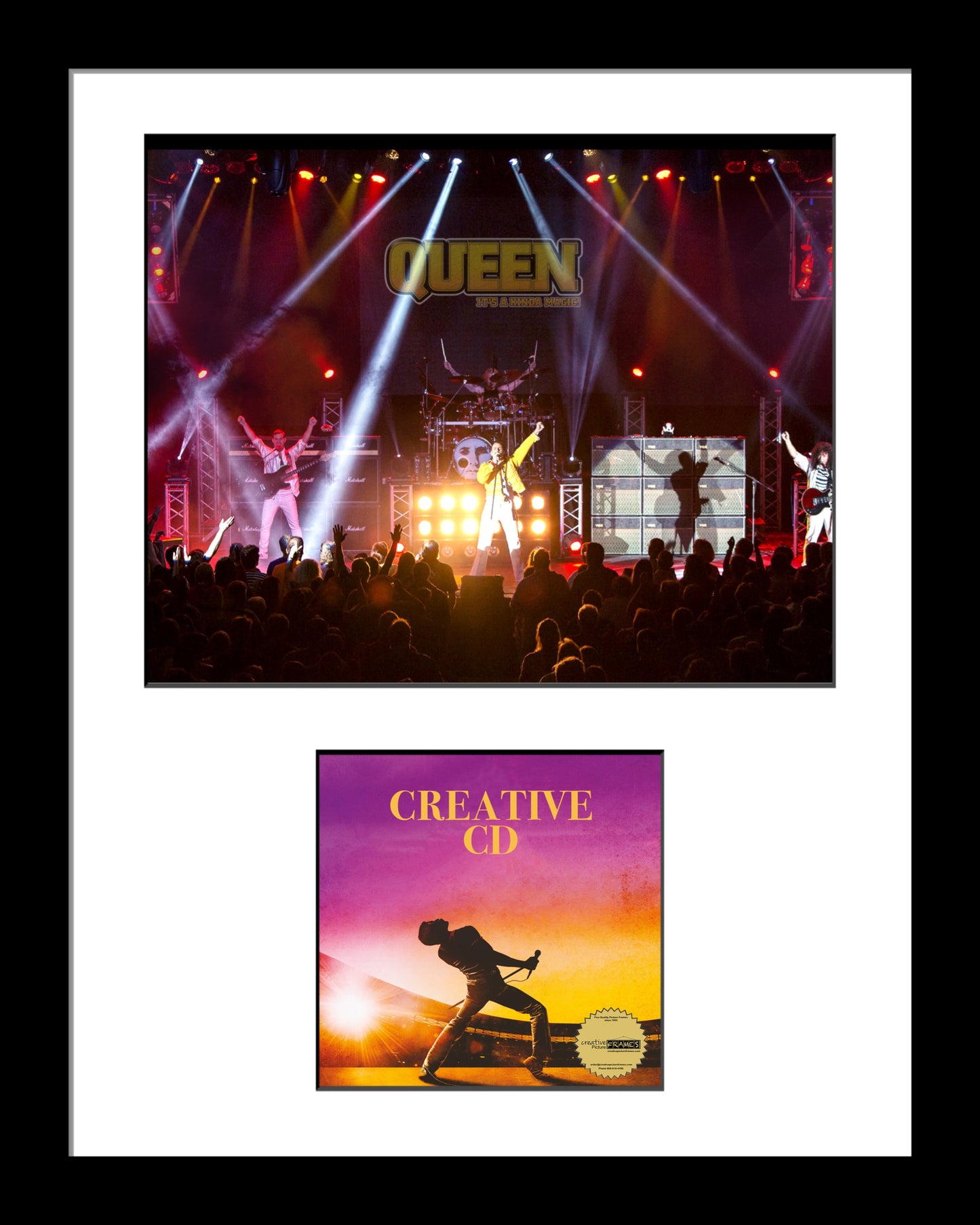 CD Cover Photo Frame with 8x10 Mat Opening Photo in our Manhattan Black Molding