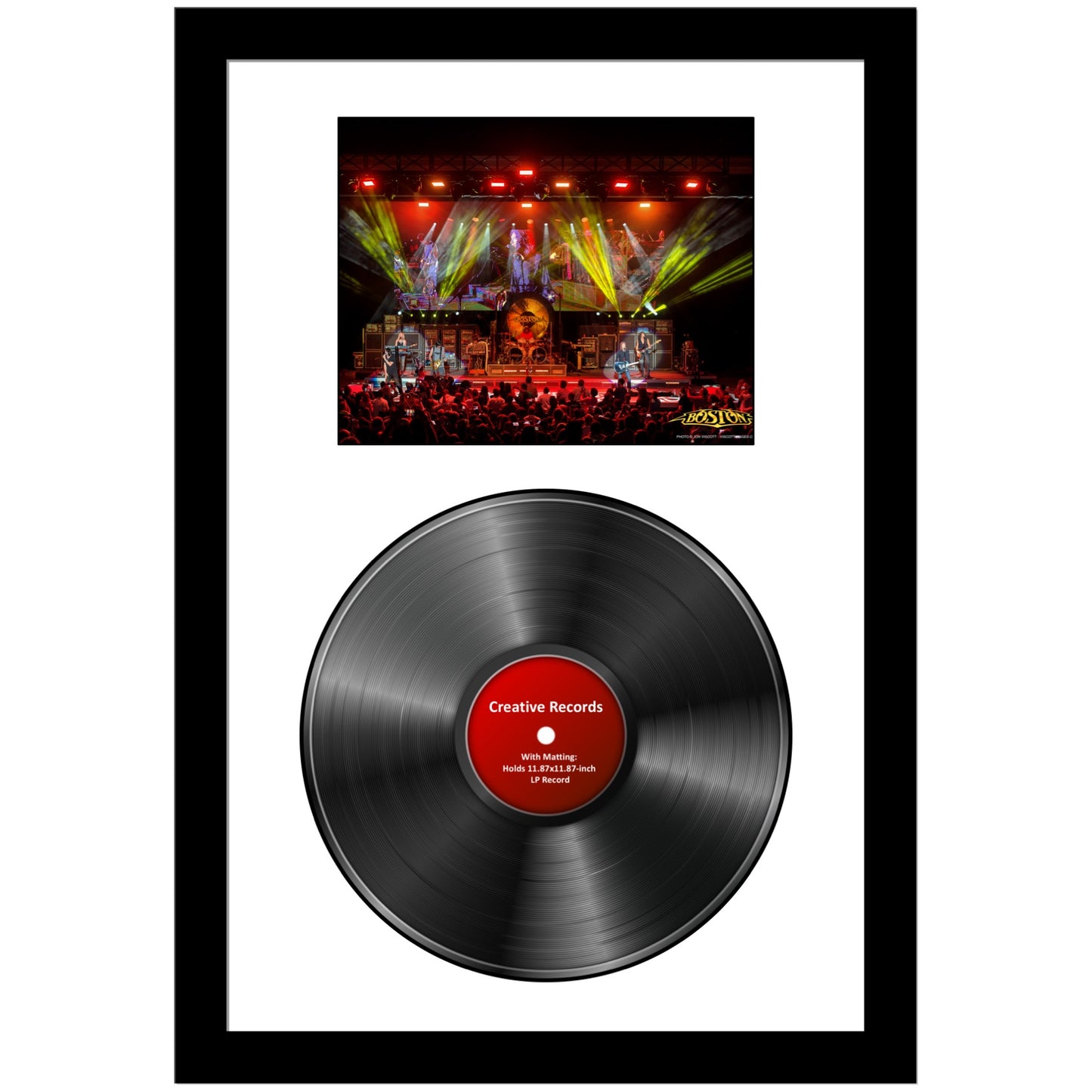 12" Vinyl Record Disc and 8x10 Photo with Mat in our Manhattan Black Molding