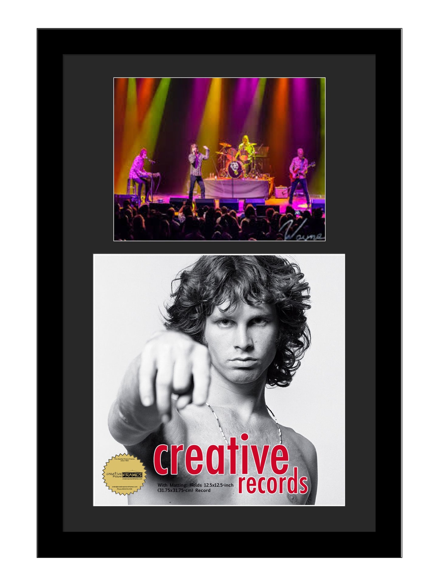 12" Album Cover and 8x10 Photo with Mat in our Manhattan Black Molding