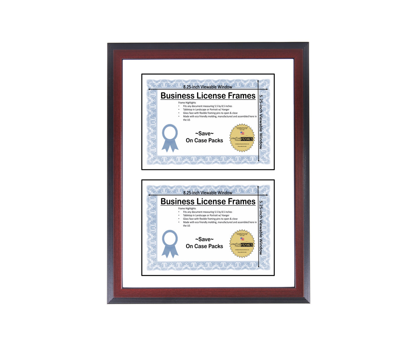 5.5x8.5 Double License Frame with Mat