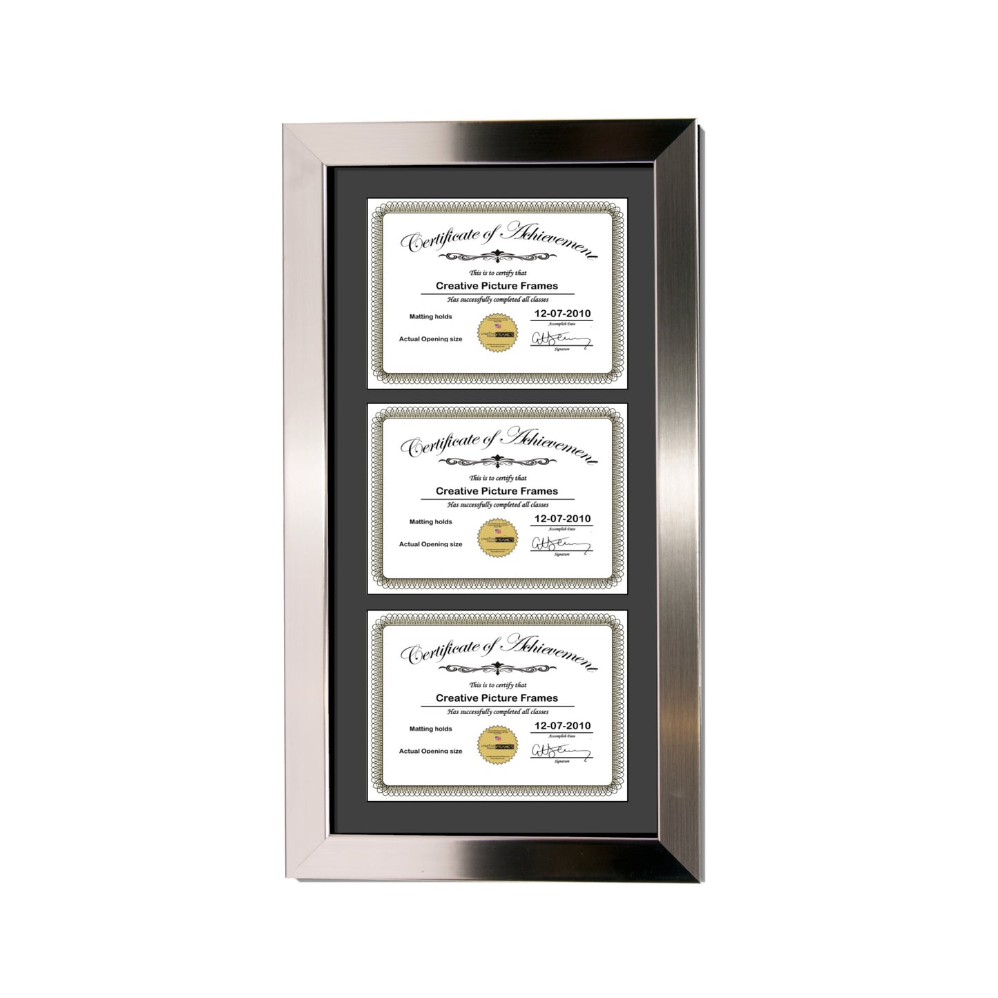 Stainless Steel Triple Document Vertical Frame with Mat