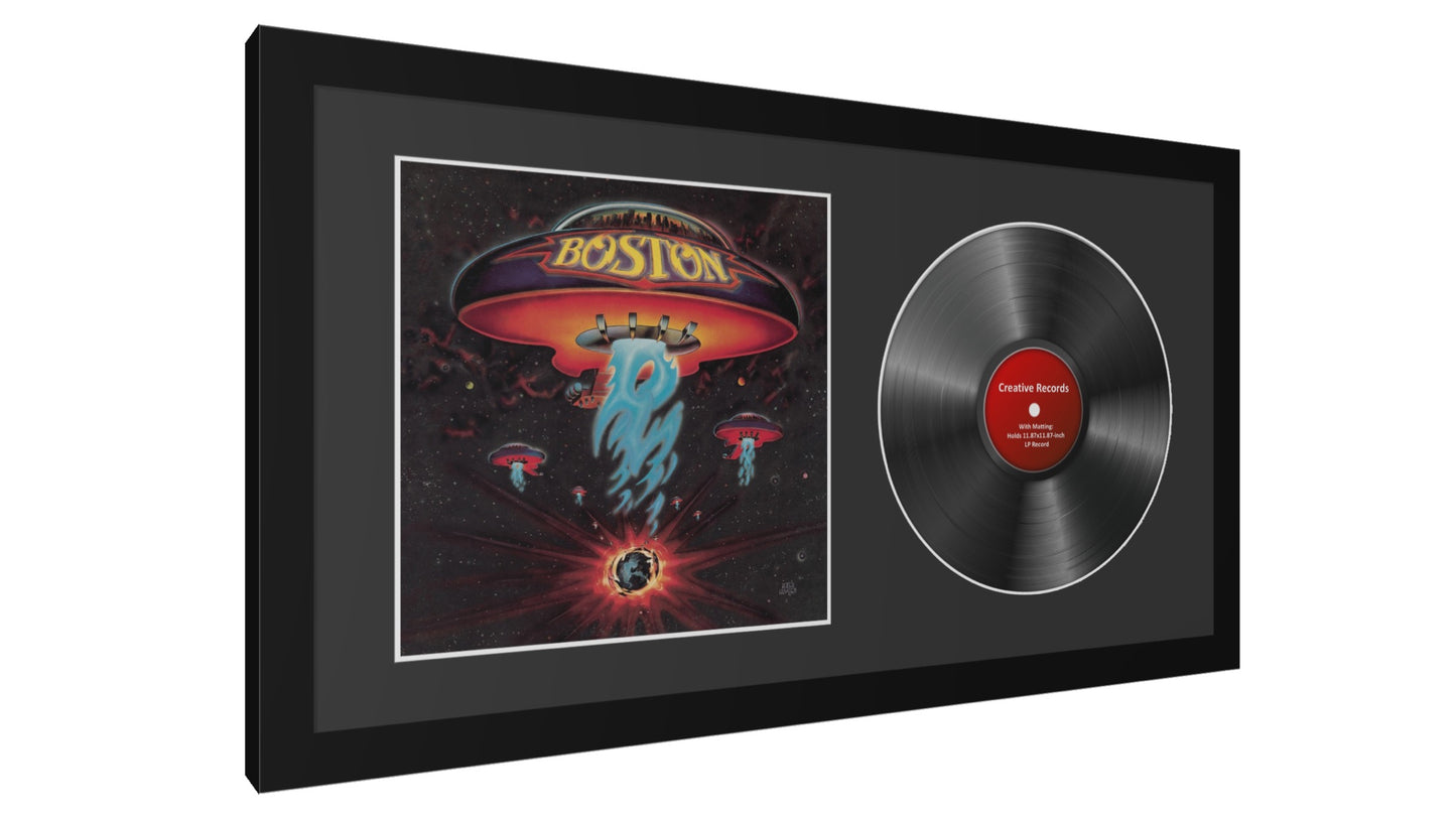 12" Album Cover and LP Disc Frame in our Manhattan Black Frame