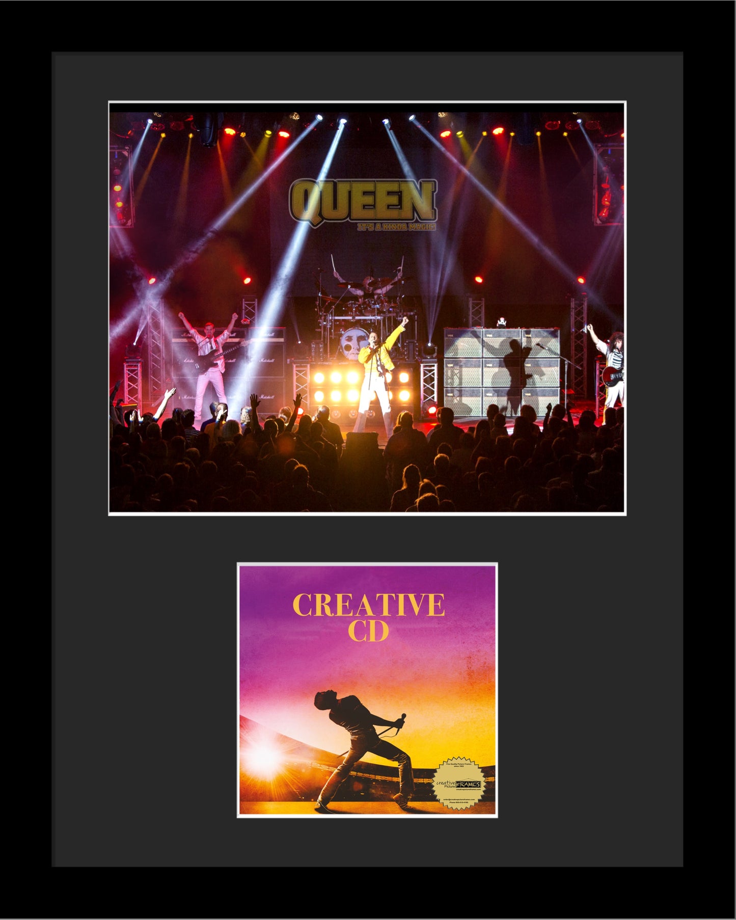 CD Cover Photo Frame with 8x10 Mat Opening Photo in our Manhattan Black Molding