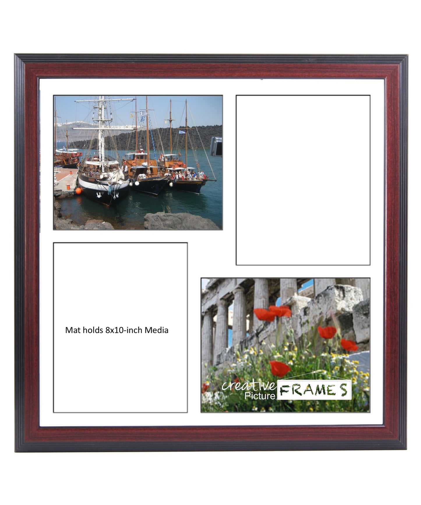 8x10-inch 2-4 Opening Mahogany Picture Frame