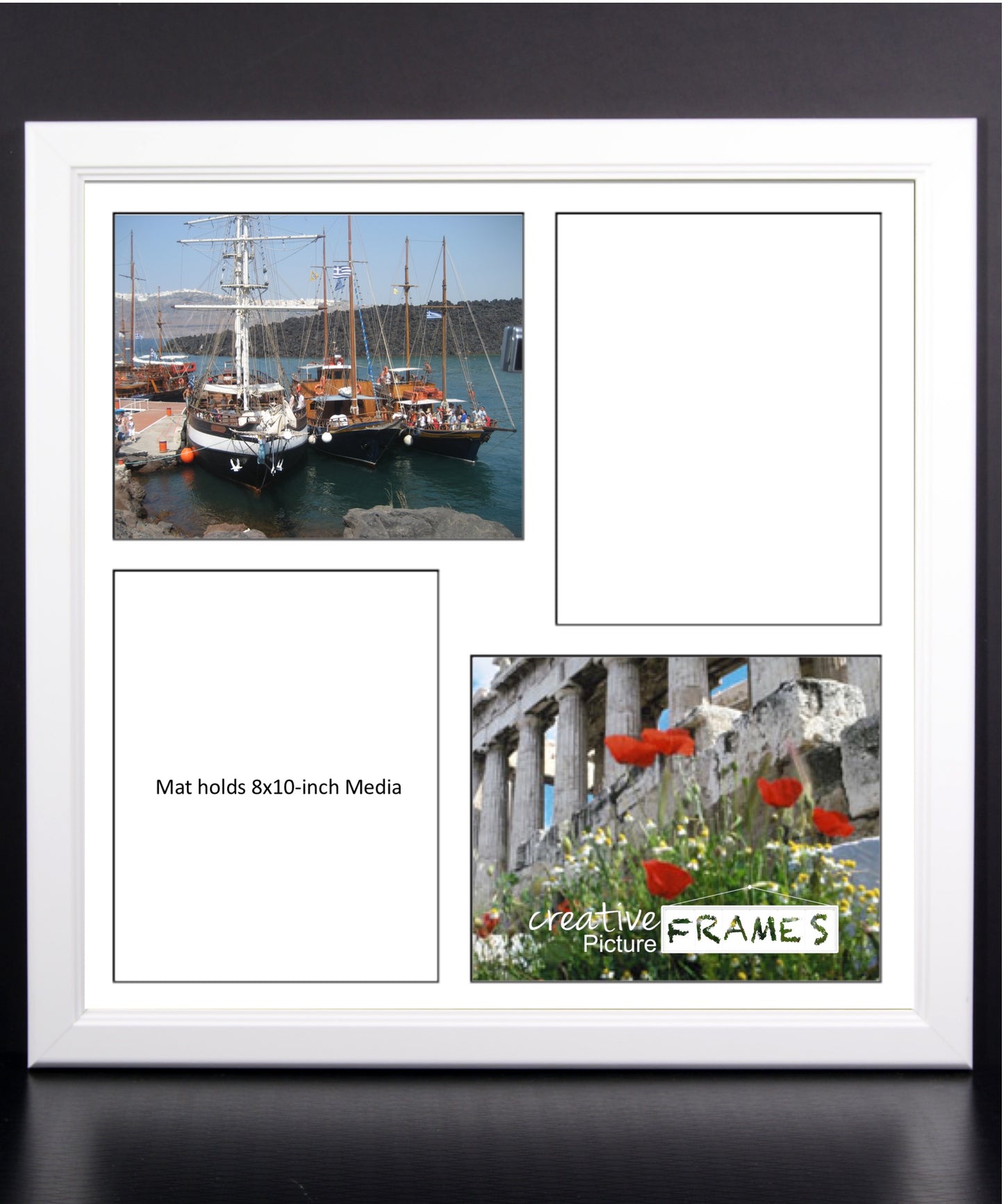8x10-inch 2-4 Opening White Picture Frame