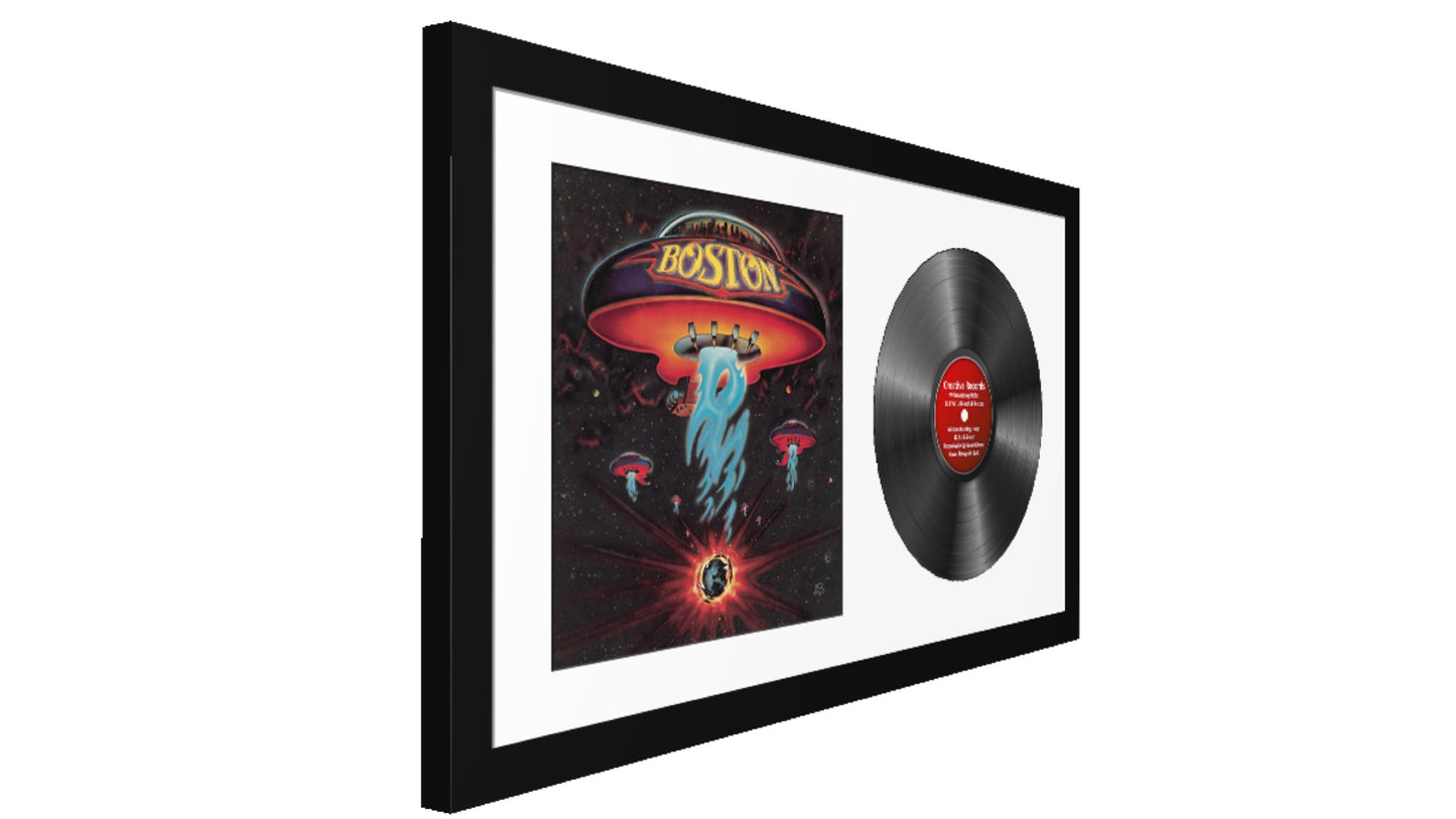 12" Album Cover and LP Disc Frame in our Manhattan Black Frame