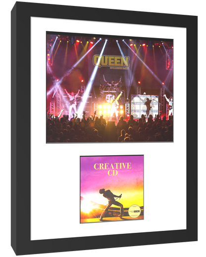 CD Cover Photo Frame with 8x10 Mat Opening Photo in our Manhattan Black Molding