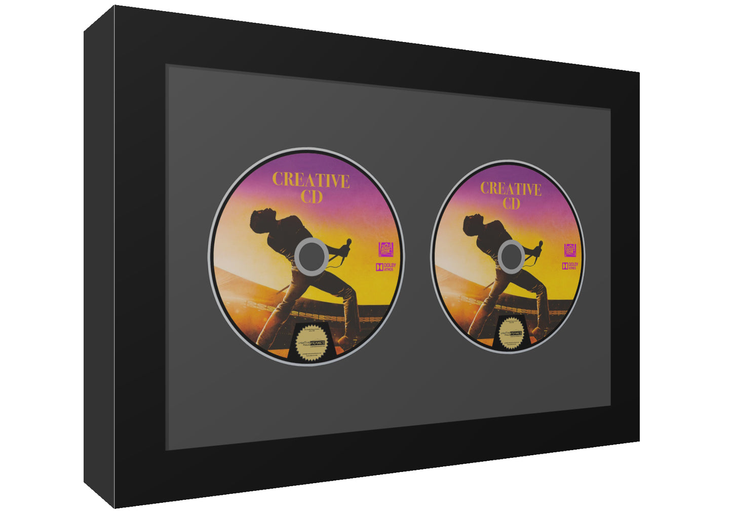 CD Double Disc Frame in our Manhattan Black Molding