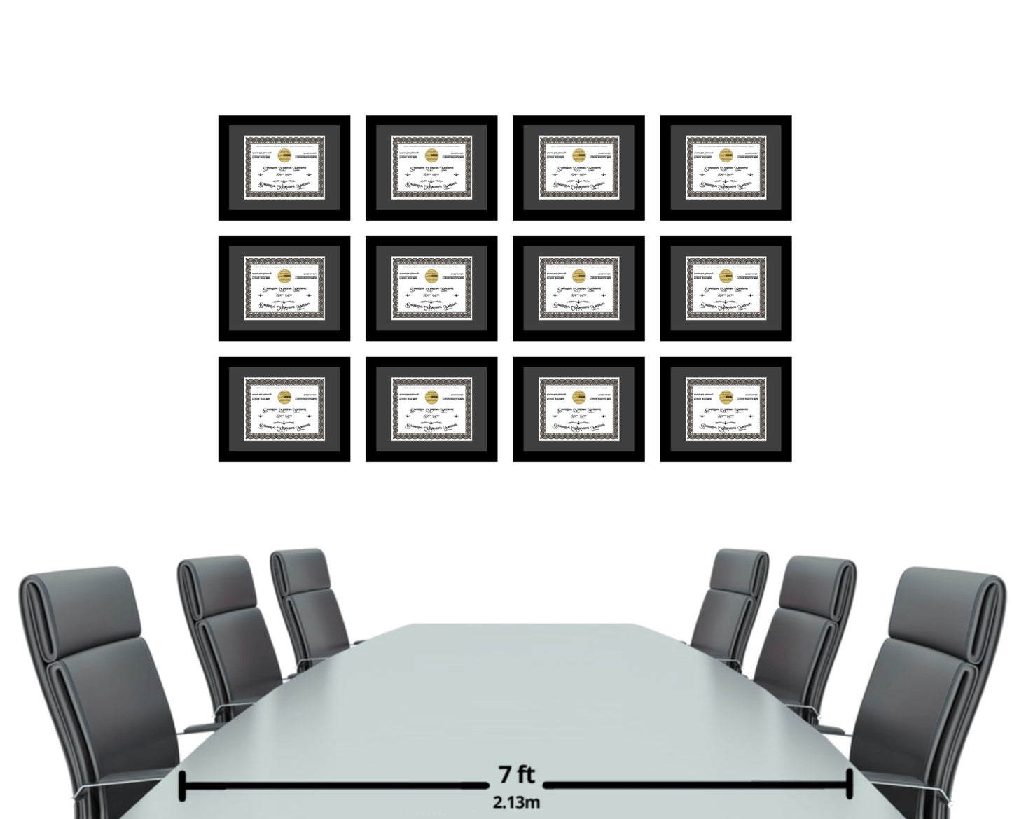 6x8 thru 16.5x20.5 Manhattan Black Diploma Frame with Mat