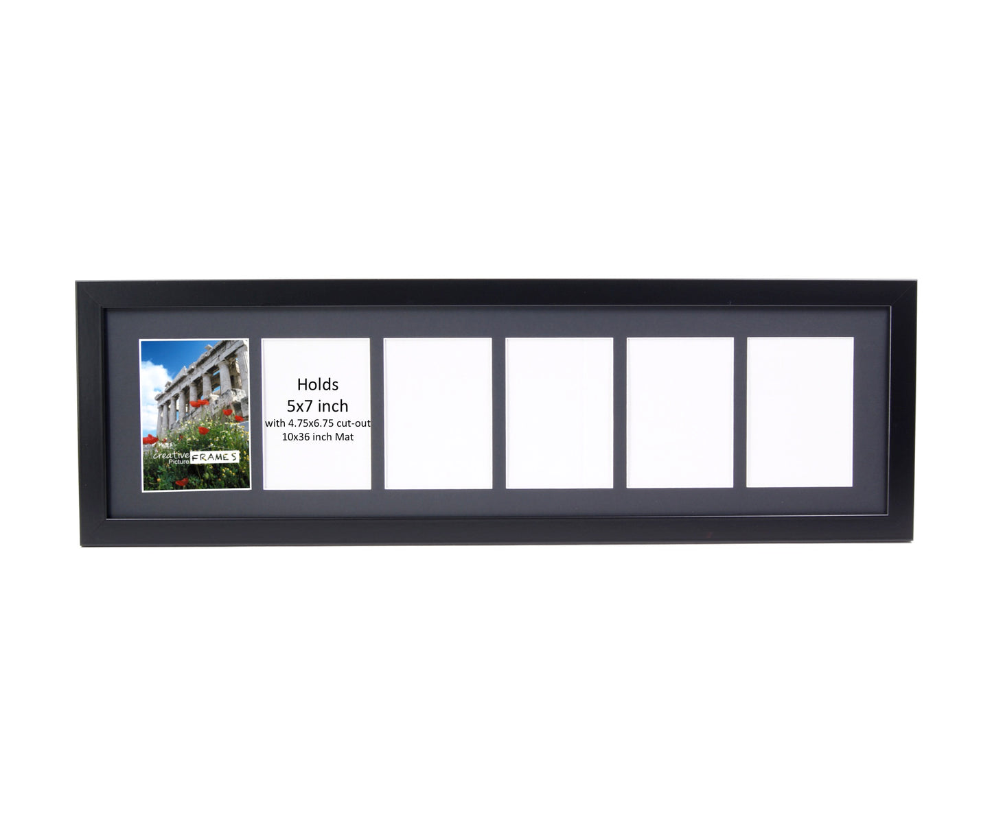 5x7-inch Multi Opening Black Picture Frame