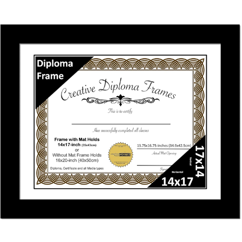 Black Diploma Frame with Mat