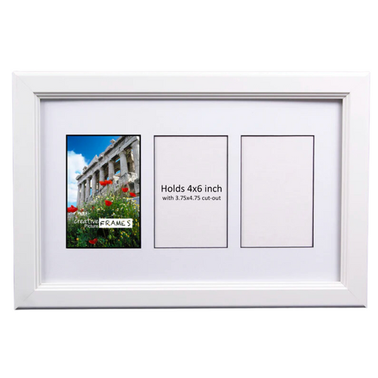4x6-inch 3-12 Opening White Picture Frame