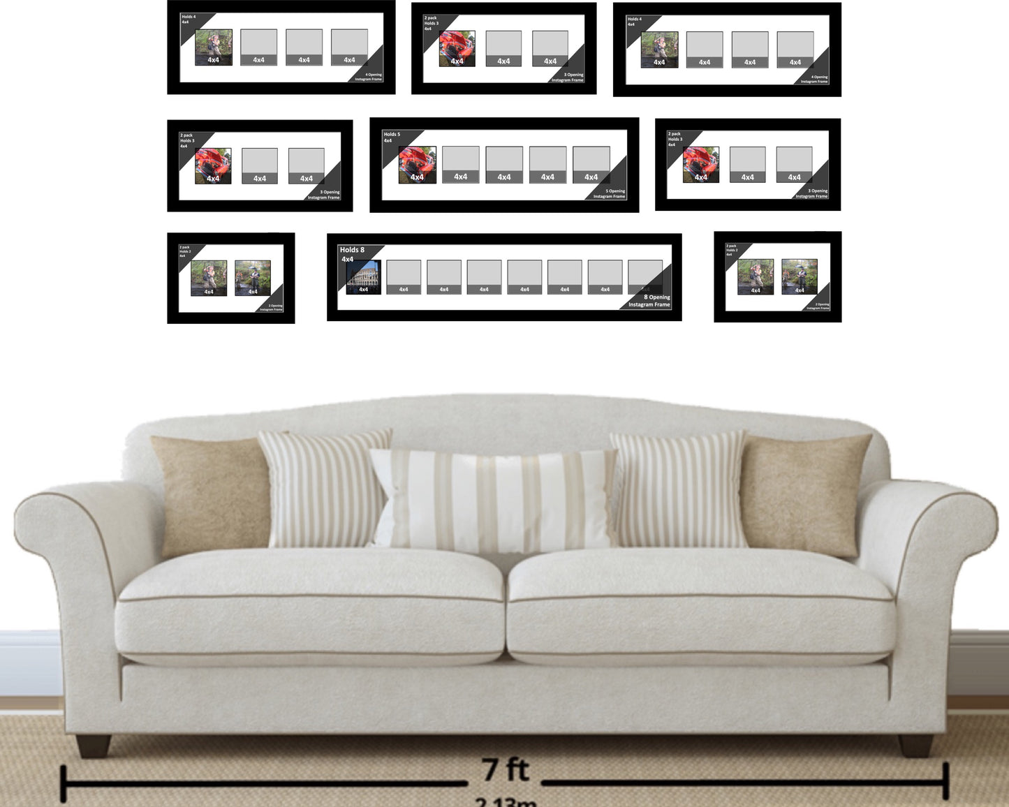 4x4 Multi Opening Picture Frame