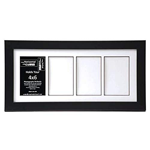 4x6-inch Multi Opening Black Picture Frame