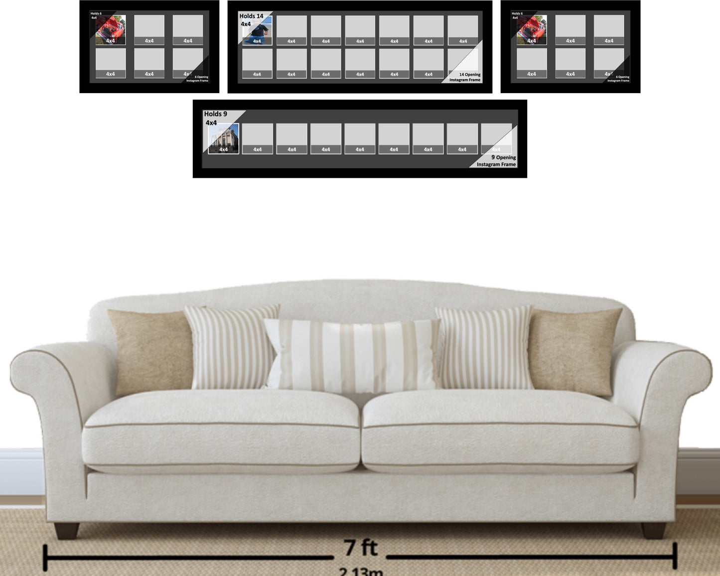 4x4 Multi Opening Picture Frame