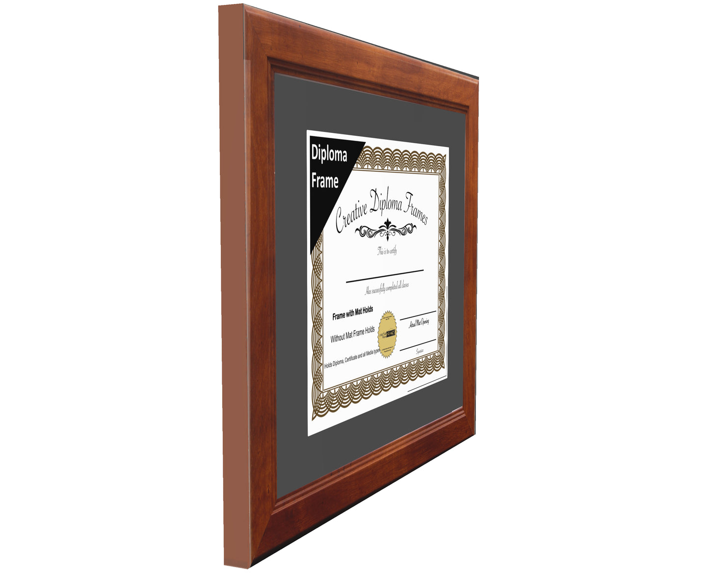 Dakota Walnut Diploma Frame with Mat