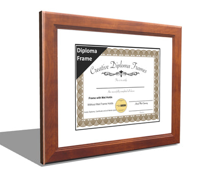 Dakota Walnut Diploma Frame with Mat