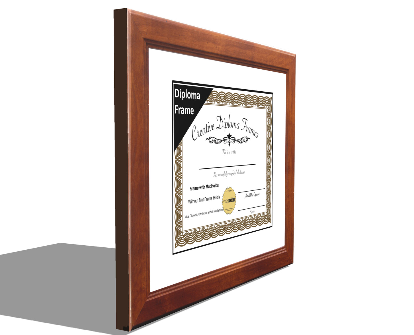Dakota Walnut Diploma Frame with Mat