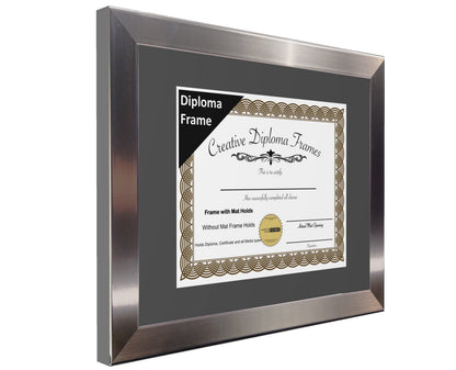 Carnegie Stainless Steel Diploma Frame with Mat