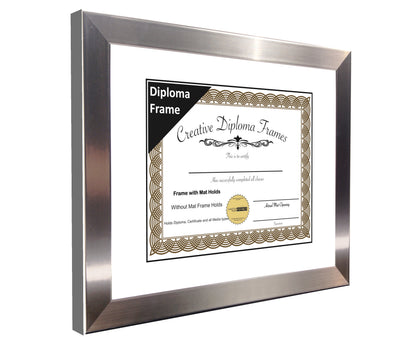 Carnegie Stainless Steel Diploma Frame with Mat