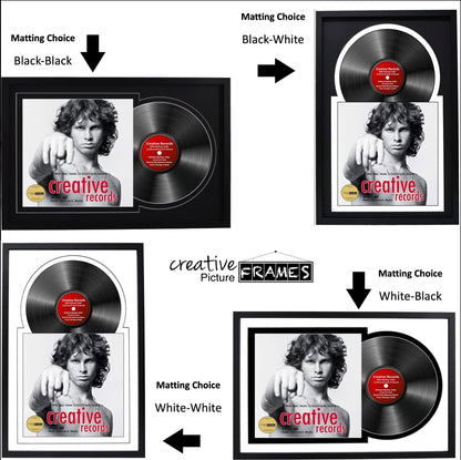 12" Manhattan Black Jukebox Record Frame, Holds One 12" Disc and Album Cover