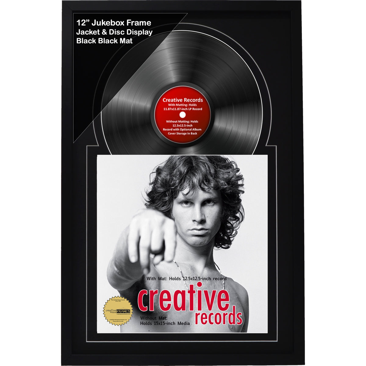 12" Jukebox Record Frame with Double Mat