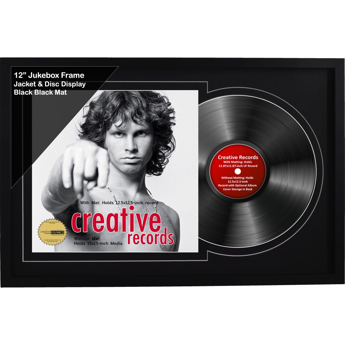12" Jukebox Record Frame with Double Mat