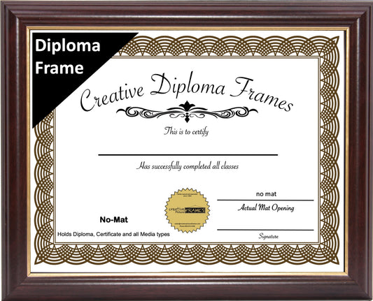 Rockefeller Mahogany Diploma Frame (No Mat)