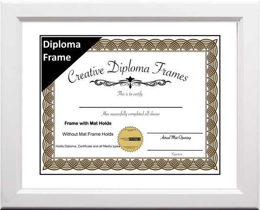 Cottage White Diploma Frame with Mat