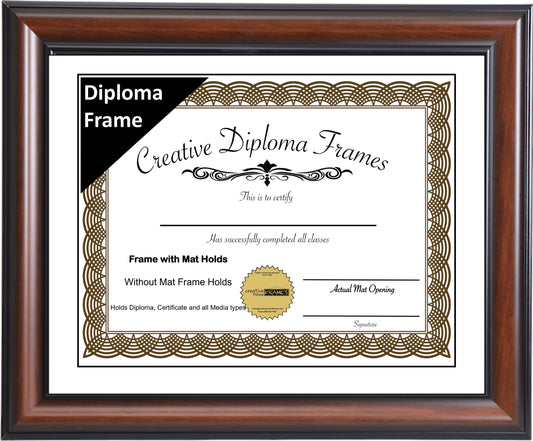 Walnut Diploma Frame with Mat