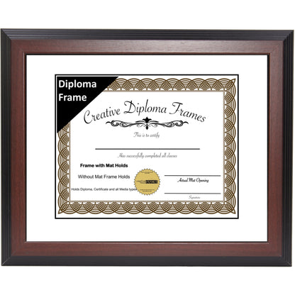 Double Diploma Frame Congress Mahogany with Mat