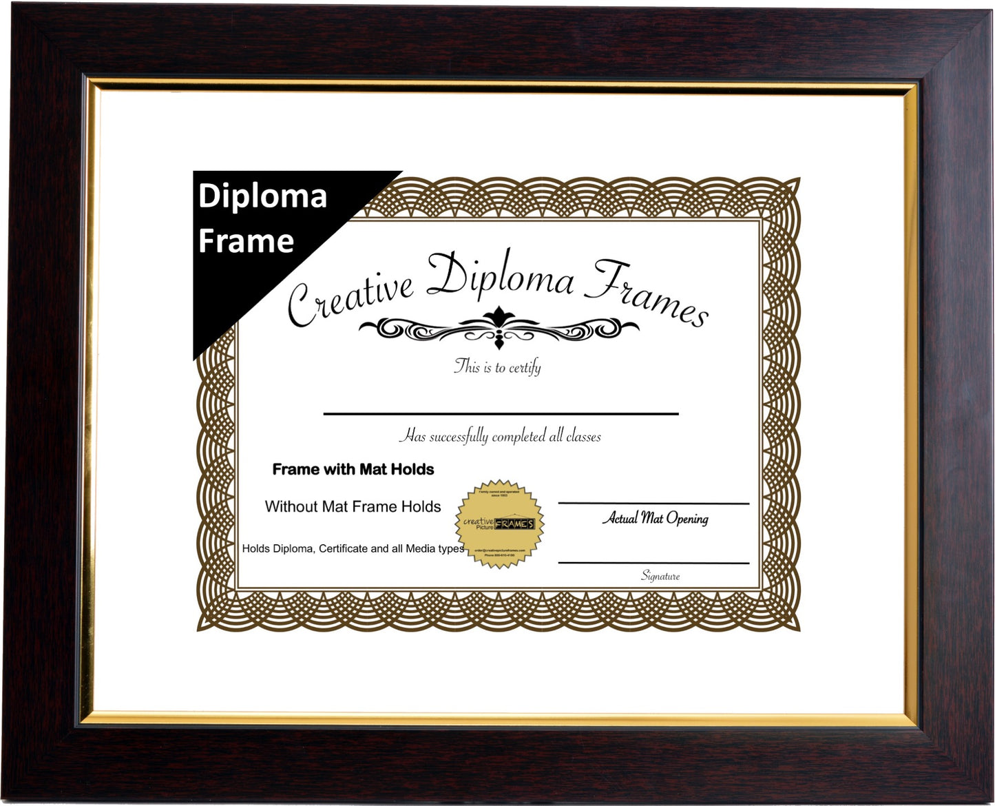 Majestic Mahogany Diploma Frame with Mat