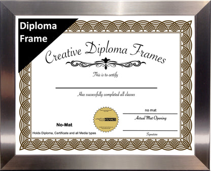 Carnegie Stainless Steel Diploma Frame (No Mat)