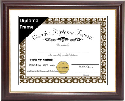 Rockefeller Mahogany Diploma Frame with Mat