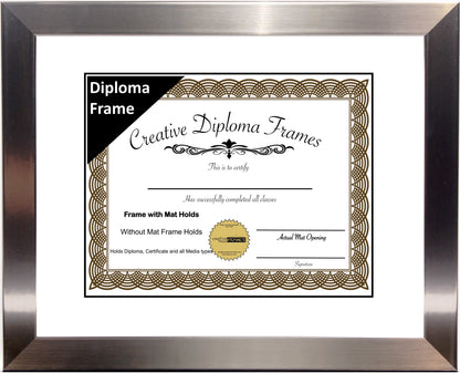 Carnegie Stainless Steel Diploma Frame with Mat