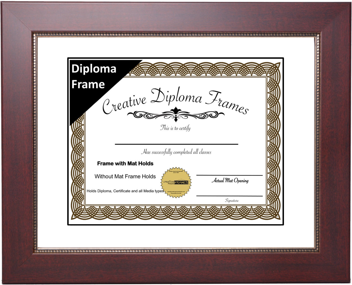 Empire Mahogany Diploma Frame with Mat