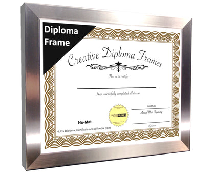 Carnegie Stainless Steel Diploma Frame (No Mat)