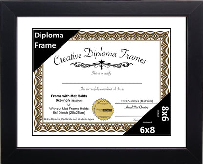 Manhattan Black Diploma Frame with Mat