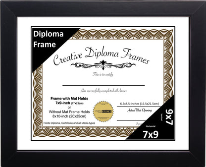 Manhattan Black Diploma Frame with Mat