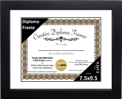 Manhattan Black Diploma Frame with Mat