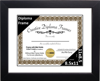 Manhattan Black Diploma Frame with Mat