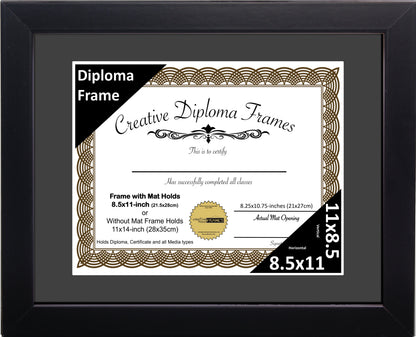 Manhattan Black Diploma Frame with Mat