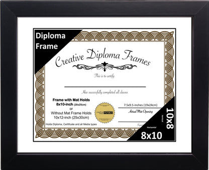 Manhattan Black Diploma Frame with Mat