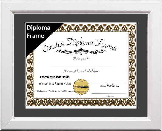 Cottage White Diploma Frame with Mat